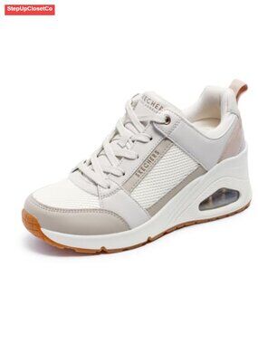 Womens Uno Wedge Sneaker Lace-Up Memory Foam Comfort Shoe